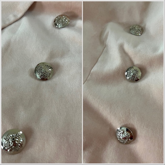 WHBM Light Pink Velvet Double Breasted Studio Blazer with Angled Closure Size 14 - Picture 10 of 14